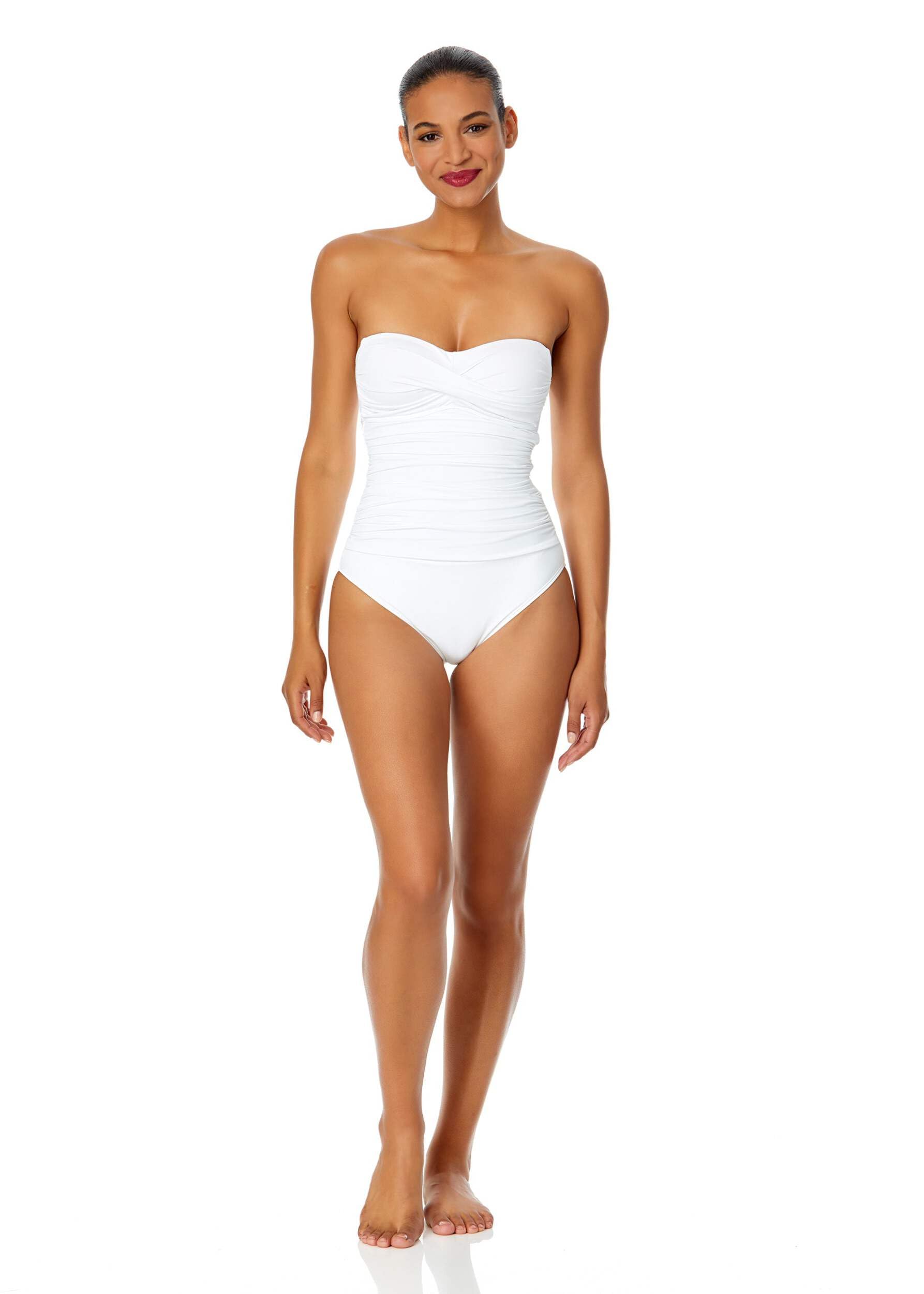 Anne Cole Women's Front-Shirred Bandeau One-piece Swimsuit - Image 4